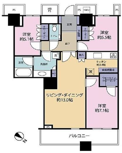 ザ・東京タワーズ ミッドタワー 37階 間取り図