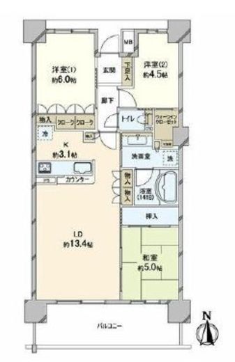 パークシティ新百合ヶ丘エアリーコート 5階 間取り図