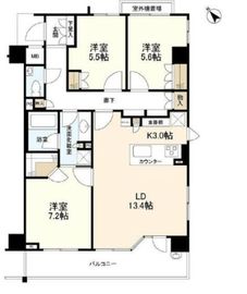 グランアジール都筑ふれあいの丘 1階 間取り図
