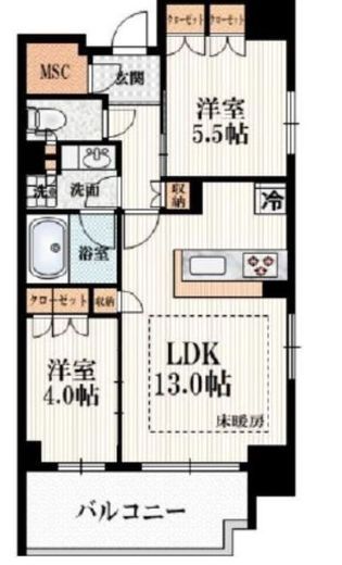 リビオレゾン南阿佐ヶ谷 6階 間取り図