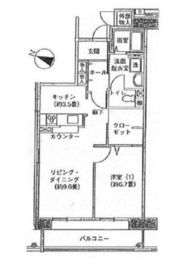 アクティ目黒駅前 2号棟 603 間取り図