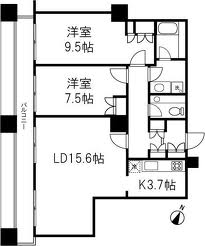 グランパークハイツ 2502 間取り図