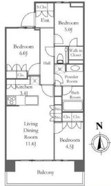 HARUMI FLAG SUN VILLAGE (晴海フラッグ サンヴィレッジ) 16階 間取り図