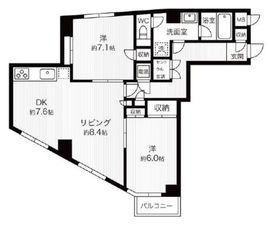 サンビューハイツ五番町 4階 間取り図