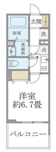 フェルモ横浜桜木町 2階 間取り図
