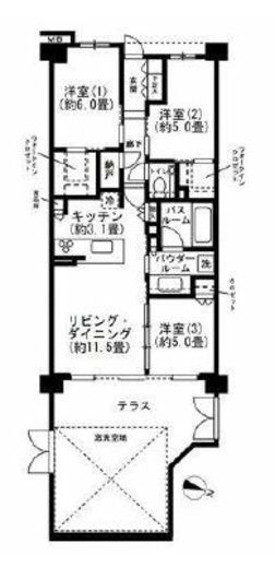 シティハウス下目黒 1階 間取り図