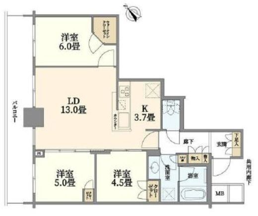 リヴァリエ 5階 間取り図