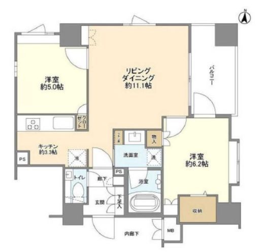 グランシャトレ金町 8階 間取り図