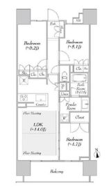 レーベン北千住フェリシスタワー 3階 間取り図