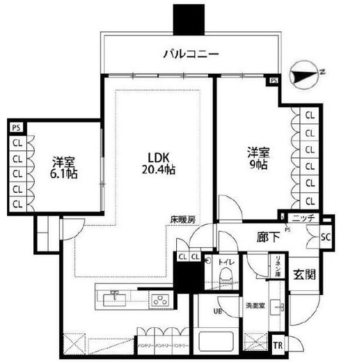 白金ザ・スカイ 44階 間取り図