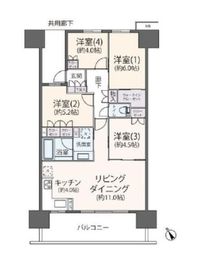 セントガーデン海老名 15階 間取り図