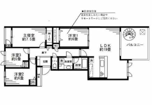 ガーデンズ綱島コートステージ 3階 間取り図