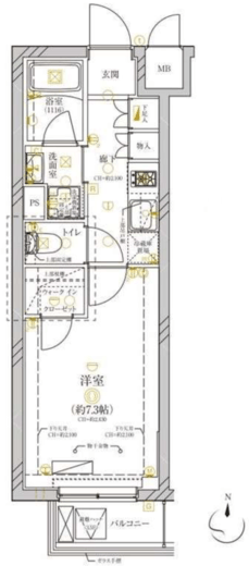 ディアレイシャス武蔵新城 5階 間取り図
