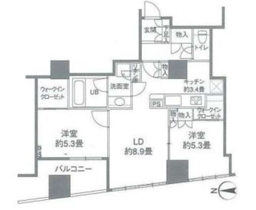カスタリアタワー品川シーサイド 2401 間取り図