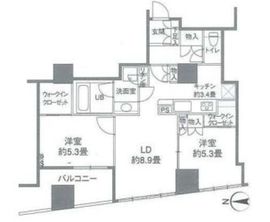 カスタリアタワー品川シーサイド 2401 間取り図