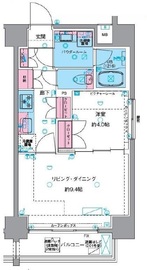 GENOVIA浅草Ⅵskygarden (ジェノヴィア浅草6スカイガーデン) 6階 間取り図