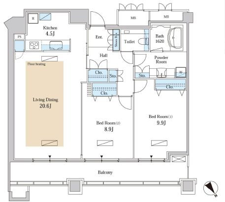 モメント汐留 2305 間取り図