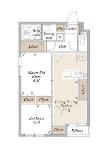 KDXレジデンス池袋要町 206 間取り図