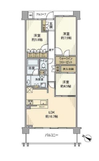 ドレッセ鷺沼の杜アリーナフォレスト 4階 間取り図
