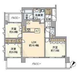 プラウド横浜岡野 2階 間取り図