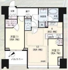 シティタワー麻布十番 12階 間取り図