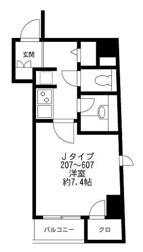 プライムアーバン番町 607 間取り図