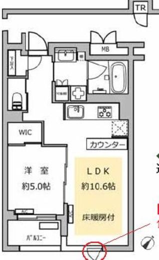 プラウドジェム三田聖坂 4階 間取り図