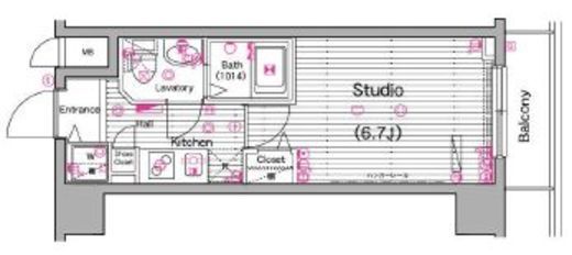 グランド・ガーラ横濱山下町 7階 間取り図