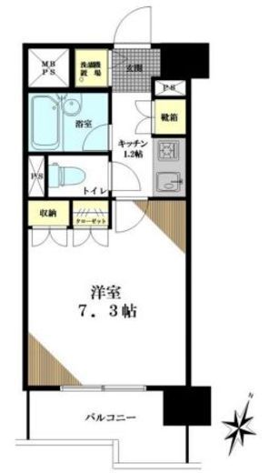 プリヴェール目黒行人坂 6階 間取り図