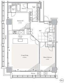 リビオレジデンス西麻布 2501 間取り図