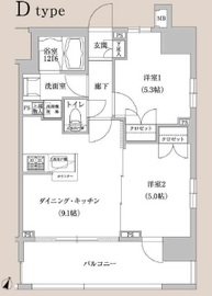 ラクラス幡ヶ谷 1301 間取り図