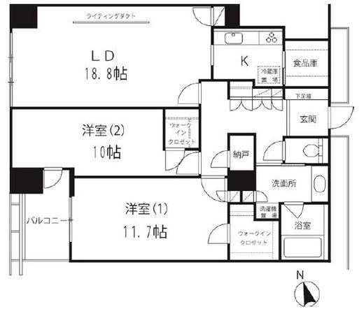 六本木ヒルズレジデンス B棟 33階 間取り図