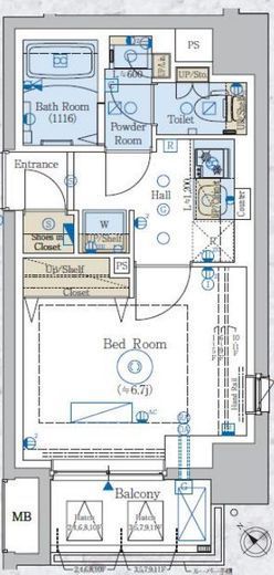 エステムコート横濱反町 1階 間取り図