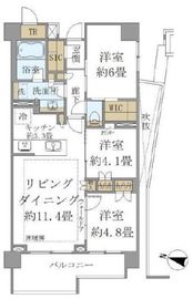 ブリリア大島パークサイド 4階 間取り図