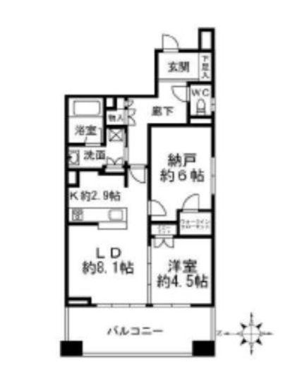 クリオ東小金井パークフロント 6階 間取り図