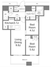 勝どきザ・タワー 8階 間取り図