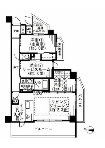 クオス鴨居白山レジデンス 1階 間取り図