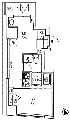 クーカイ・テラス白金高輪 602 間取り図