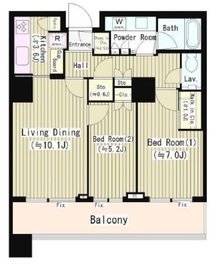 パークコート麻布十番ザタワー 23階 間取り図