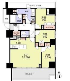 HARUMI FLAG SUN VILLAGE (晴海フラッグ サンヴィレッジ) 3階 間取り図