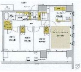 HARUMI FLAG SUN VILLAGE (晴海フラッグ サンヴィレッジ) 4階 間取り図
