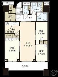 パークタワー新川崎 8階 間取り図