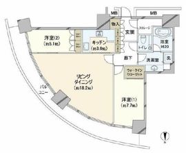 M.M.TOWERS FORESIS (エムエムタワーズフォレシス) 24階 間取り図