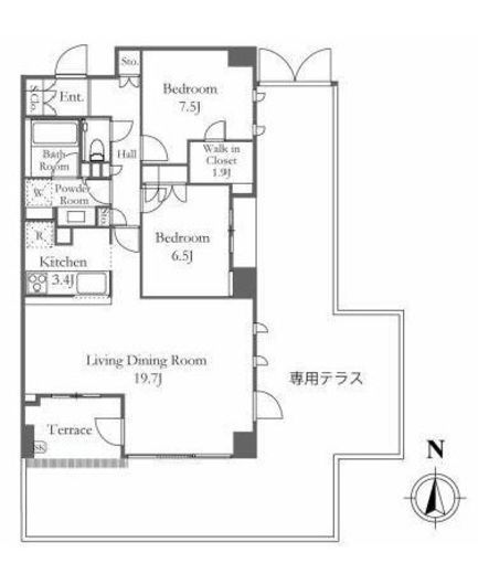 ザ・パークハウス市谷加賀町レジデンス 1階 間取り図