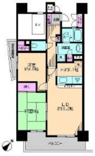 ライオンズガーデン町屋 6階 間取り図