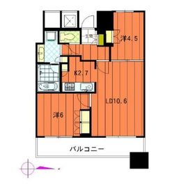 エクラスタワー武蔵小杉 21階 間取り図