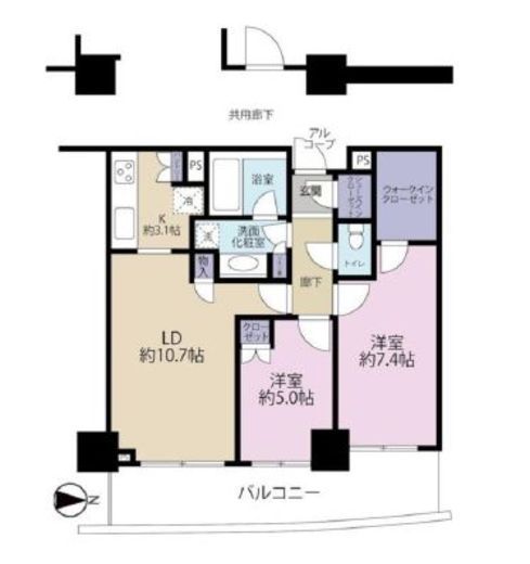 クレッセント川崎タワー 14階 間取り図