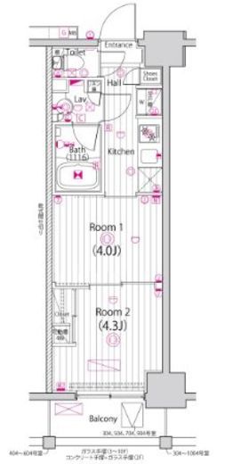 ガーラ・クレスタ川崎 2階 間取り図