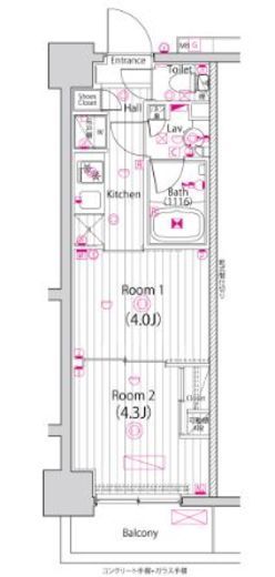 ガーラ・クレスタ川崎 5階 間取り図