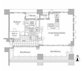 クオリア広尾 14階 間取り図